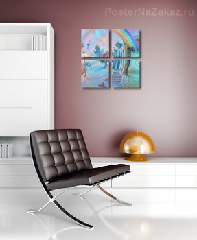 Модульная картина Радуга над Дворцовой