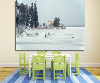 Модульная картина Зимний Выборг. Храм Нептуна в парке Монрепо.