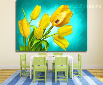 Модульная картина Желтые тюльпаны 