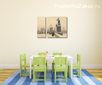 Модульная картина Карлов мост в зимнее время