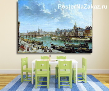 Модульная картина Вид Парижа с островом Ситэ
