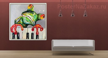 Модульная картина Лягушка пианист