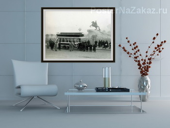 Модульная картина Двухъярусный автобус на площади Петра Первого 1907