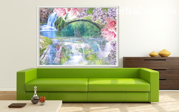 Модульная картина цветочный водопад