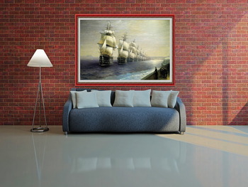 Модульная картина Смотр Черноморского флота в 1849 г