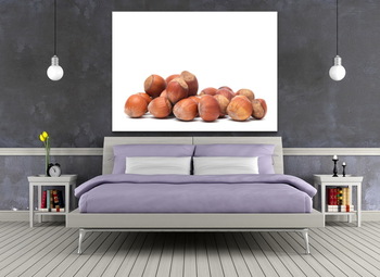 Модульная картина Fresh hazelnut isolated on white background