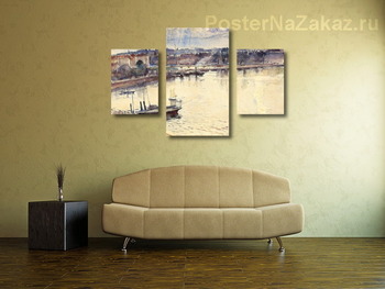 Модульная картина Женева. Озера и молодежный мост, 1895