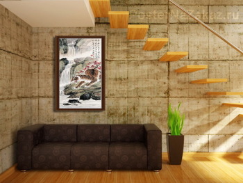 Модульная картина Тигр под красной листвой