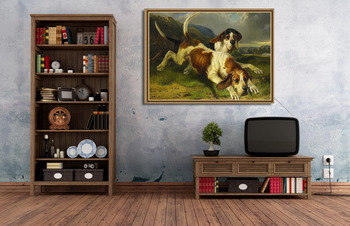 Модульная картина Собаки и пейзаж