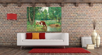 Модульная картина Пасторальный пейзаж с коровами