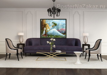 Модульная картина Эльфийка и дракон