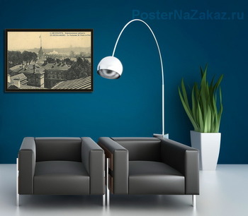 Модульная картина Вид на Петропавловскую крепость с крыш окрестных домов