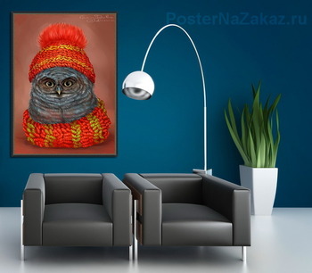 Модульная картина Сова в шапочке