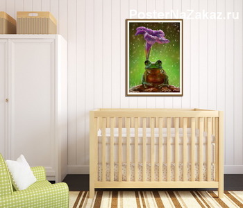 Модульная картина Лягушка и цветок