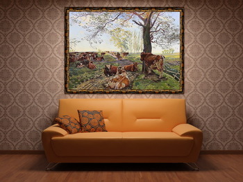 Модульная картина Доильное место на животном дворе