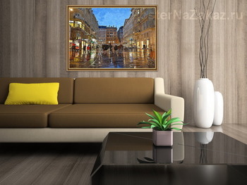 Модульная картина Вечерняя Вена в дождь