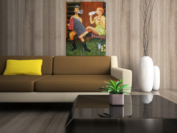 Модульная картина Гармонь и  ватрушка