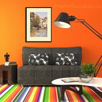 Модульная картина Пейзаж с деревни на окраине Рима