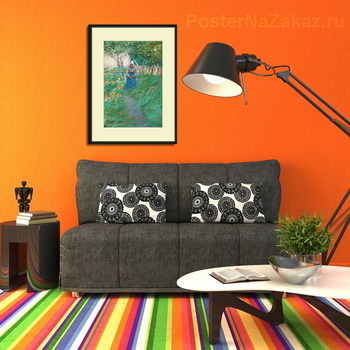 Модульная картина Женщина в саду