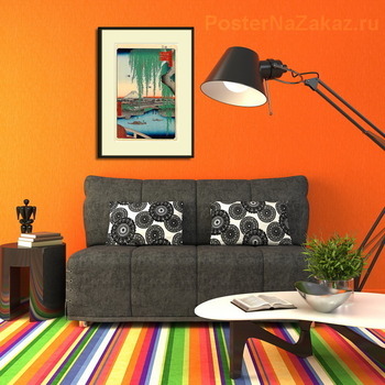 Модульная картина Сто знаменитых видов на Эдо 044