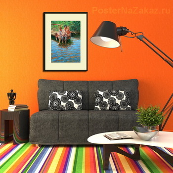 Модульная картина МАЛЬЧИКИ НА РЫБАЛКЕ