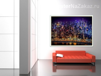 Модульная картина Ночной Шанхай 