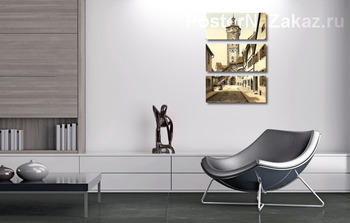 Модульная картина Колокольня , Ротенбург (т.е. об-дер-Таубер), Бавария, Германия. 1890-1900 гг