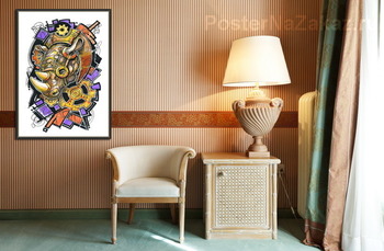 Модульная картина носорог