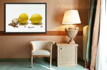 Модульная картина лимон, имбирь, корица и гвоздика