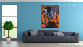 Модульная картина Вечер в городе