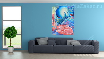 Модульная картина Спящий кот