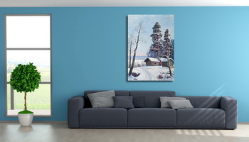 Модульная картина Снег во дворе