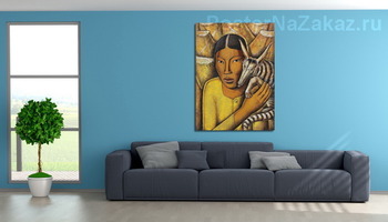 Модульная картина Девочка с баджером