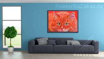Модульная картина Огненный кот
