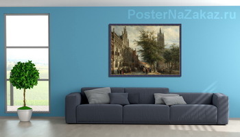 Модульная картина Старая церковь, Делфт, летом