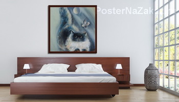 Модульная картина Кот и рыбки