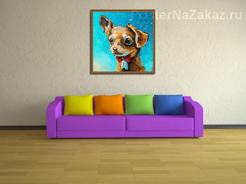 Модульная картина Гламурная собачка