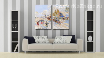 Модульная картина Группа из трех россиян