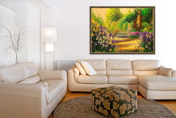 Модульная картина В саду зацвели ирисы