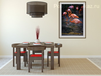 Модульная картина Фламинго на водопое
