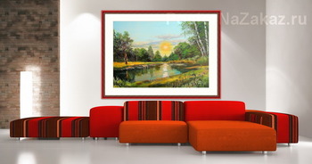 Модульная картина Озеро в лесу