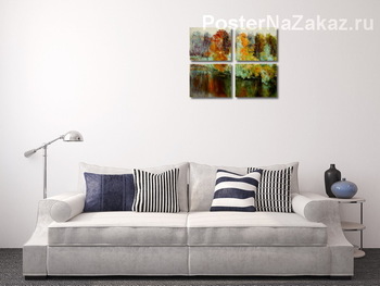 Модульная картина Осенний лес