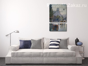 Модульная картина Дождь в городе