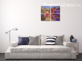 Модульная картина Сиреневый бульвар