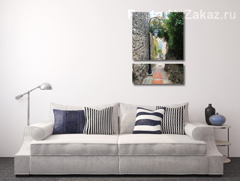 Модульная картина Фонарь на лесенке, ведущей вниз