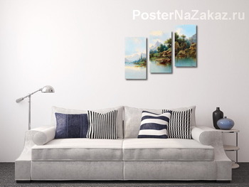 Модульная картина Большое горное озеро