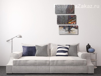 Модульная картина Зимний вечер в Париже