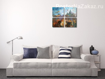 Модульная картина Причал на Неве