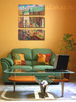 Модульная картина Пейзаж, монастырь