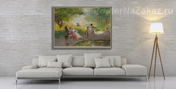 Модульная картина В парке возле пруда